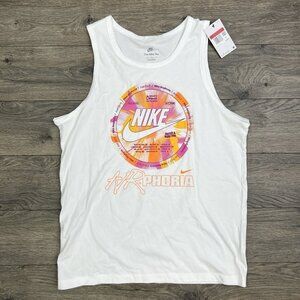 Nike Tank Top Size Large Mens White Multicolor Sportswear Air Phoria $35